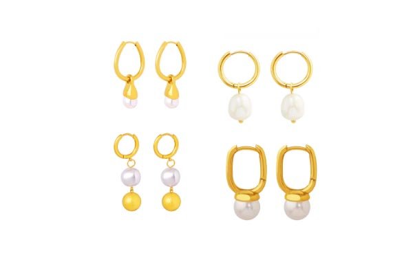 stainless steel drop earrings