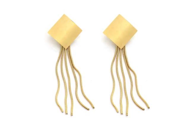 stainless steel tassel earrings