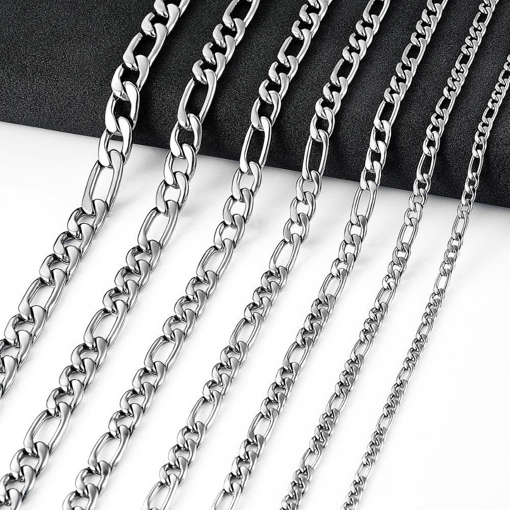 3:1 NK Figaro chains in multiple widths with three short links and one long link