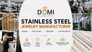 DOMI stainless steel jewelry manufacturer with casting, PVD plating, OEM and ODM production