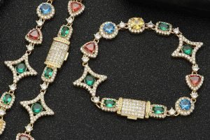 Stone-set stainless steel special chains for wholesale jewelry collections