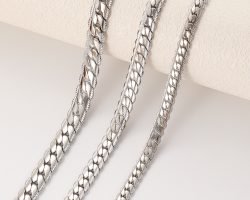 Dense NK Cuban chains with embossed link texture in three widths