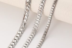 Dense NK Cuban chains with embossed link texture in three widths